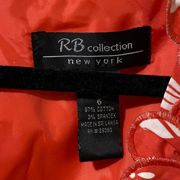 New York RB Collection Coral Orange Floral Dress 6 - Picture 2 of 12